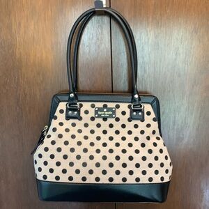 Kate Spade Ashlyn Belltown Large Satchel Handbag ( Polka Dot Canvas Pattern )